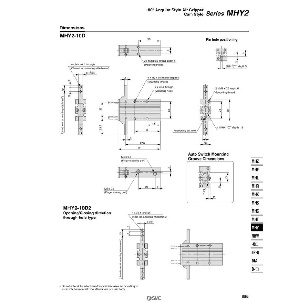 xylanh kẹp SMC MHY2-10D .