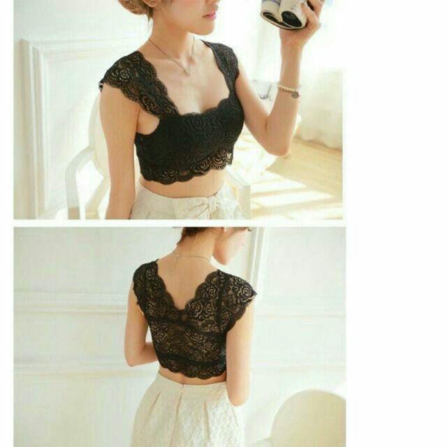 Áo lót bralette ren croptop