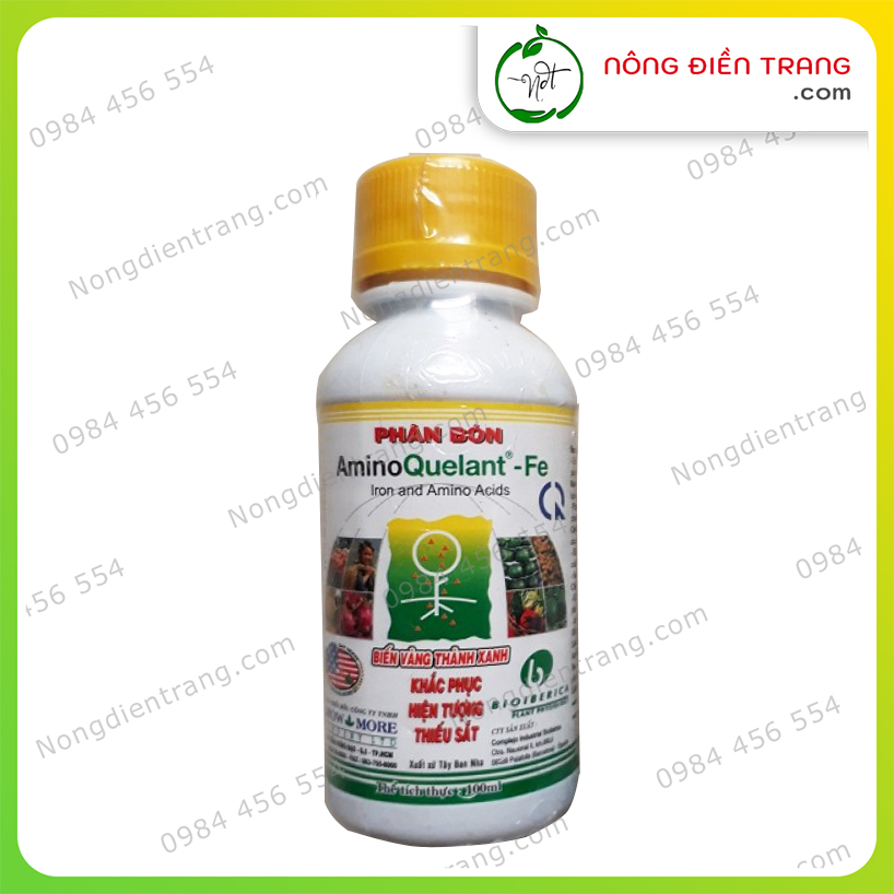 Phân Bón Lá AminoQuelant Fe - Chai 100ml - Amino Quelant Fe Bổ Sung Sắt Chống Vàng Lá, Rụng Lá VTNN Nông Điền Trang
