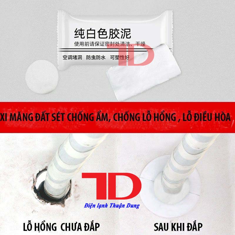 Xi Măng Trắng Chống Thấm Cách Nhiệt Bùn Đất Sét Keo Trám Tường Nhà Lỗ Điều Hoà Đường Ống Nước - Điện lạnh Thuận Dung