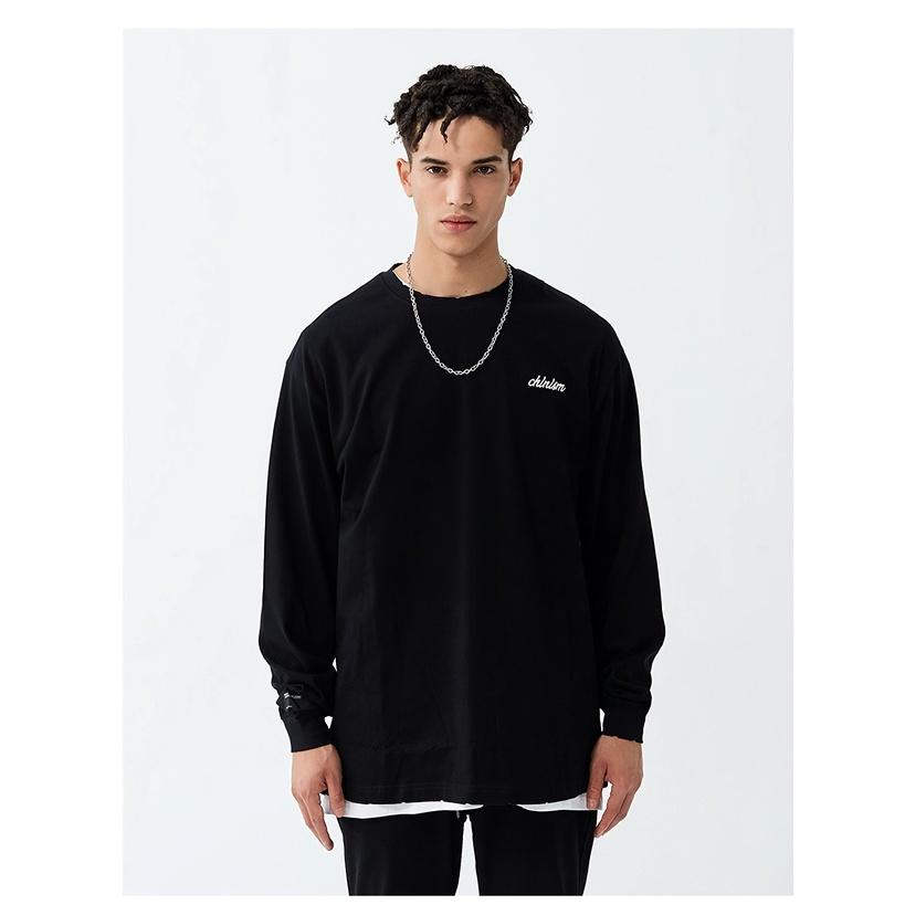 Áo thun dài tay Áo thun WRIGHT Trái đất Feck phong cách Basic long sleeve