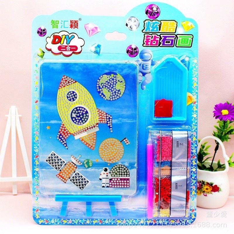 Bộ gồm 2 tranh đính đá công chúa và dụng cụ