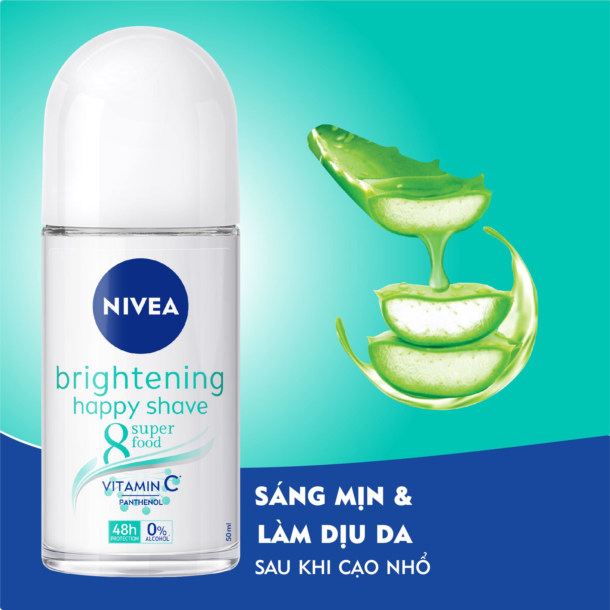 Lăn Ngăn Mùi NIVEA Dưỡng Sáng Da 8 Super Food | Vitamin C (50 ml)