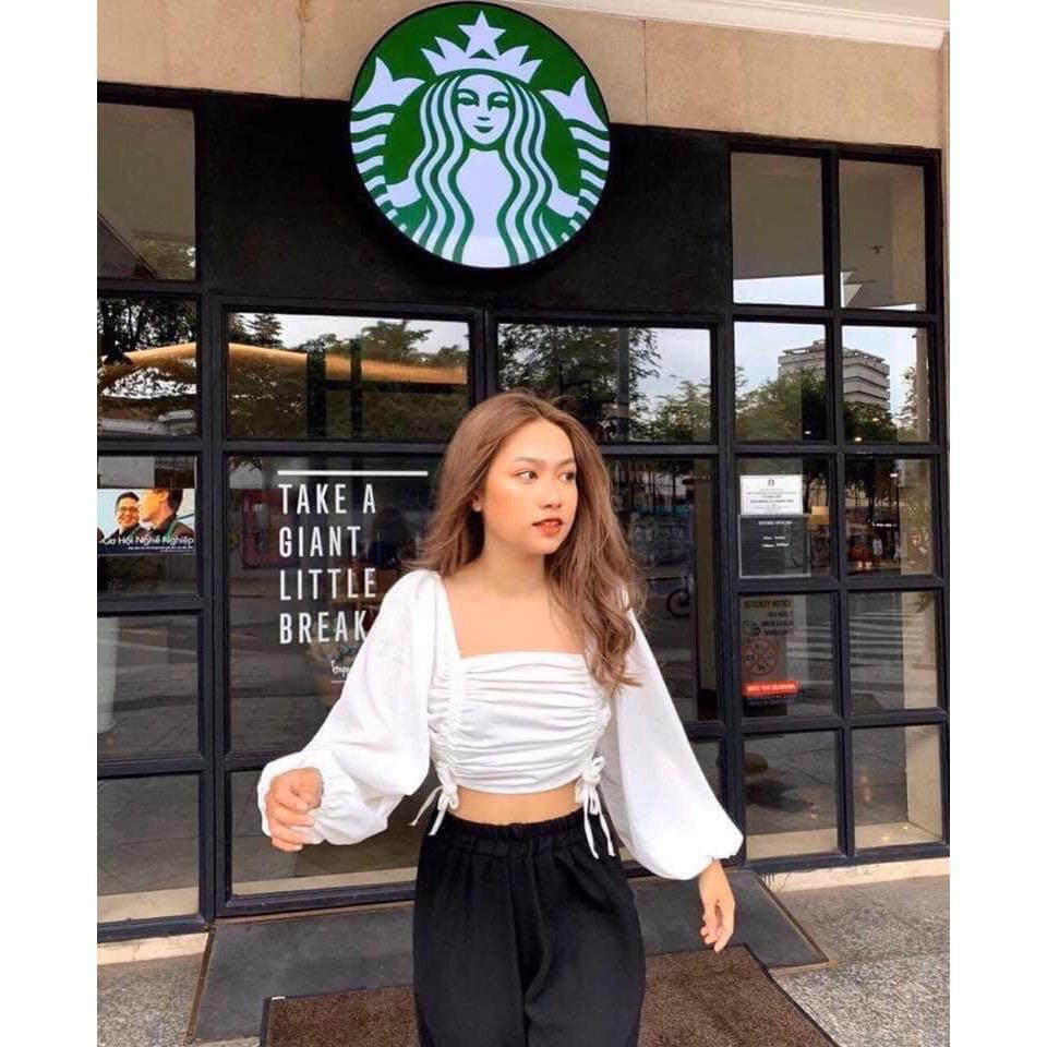 Croptop rút dây nhiều màu