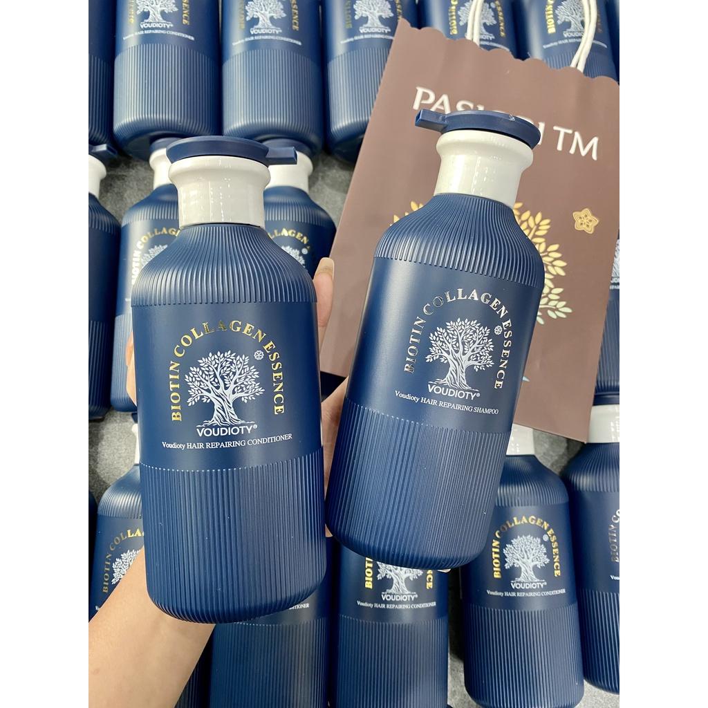 Dầu gội xả phục hồi hương nước hoa Biotin Collagen Essence Blue 500ML chính hãƞg