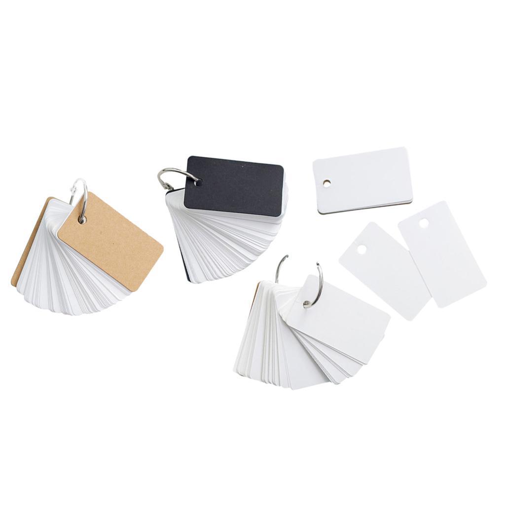 3x Flash Cards,1 Piece Kraft Paper Binder Flash Index Blank Card Memo Scratch Pads Bookmark DIY Greeting Card Note Card 1.6 X 2.8 Inches