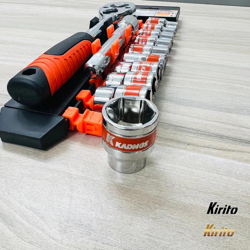 Bộ khẩu 12 món loại lớn 1/2 từ số 10-24mm cao cấp sửa chữa gia đình thương hiệu Kirito và Kamos