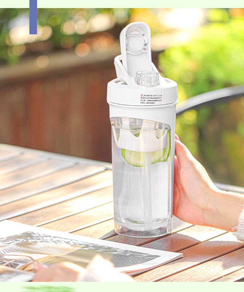 Bình nước nhựa tritan thể thao 780ml LocknLock màu Trắng ABF865WHT, Hàng chính hãng, có quai cầm, ống hút silicone - JoyMall