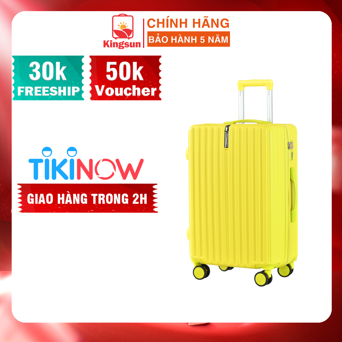 Vali kéo du lịch cao cấp bảo hành chính hãng Size 24inch-KS 219 - Vàng chanh