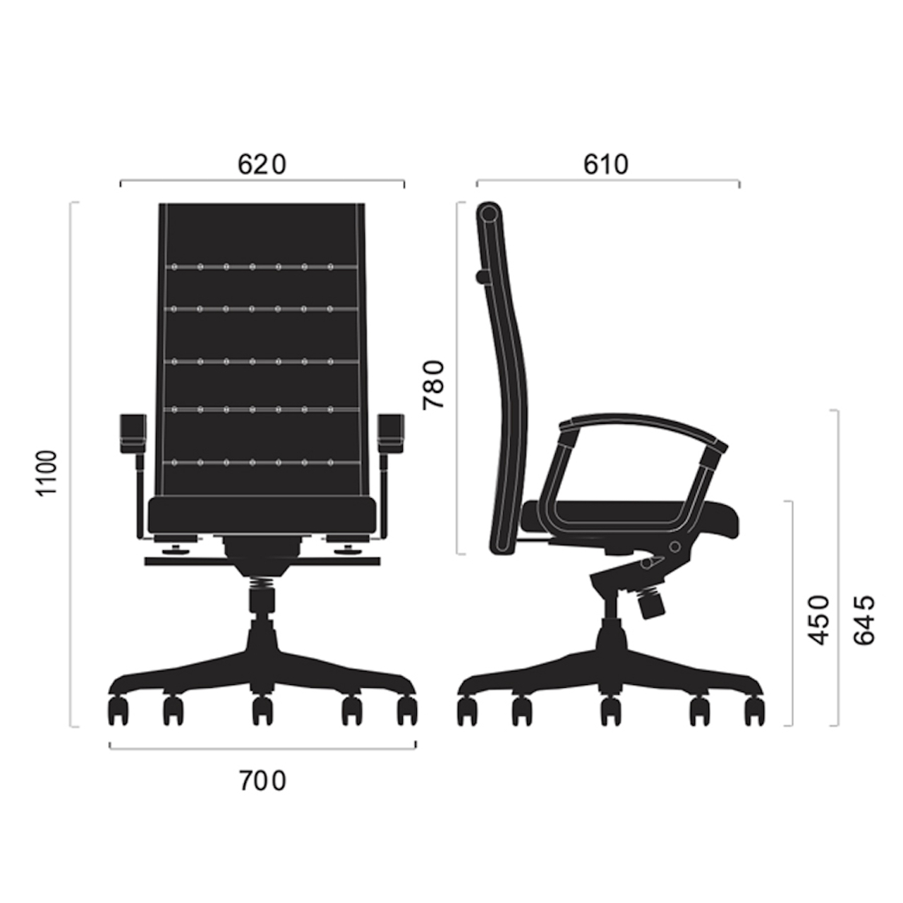 Ghế làm việc Ghế giám đốc Ghế chân xoay bọ bọc da PU cao cấp CM-F34AS