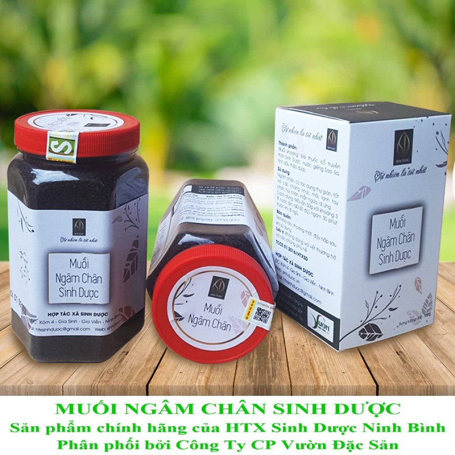 Combo 02 Muối ngâm chân Sinh Dược (550g/hộp) và Tặng kèm 01 Xà bông thảo dược Sả Chanh