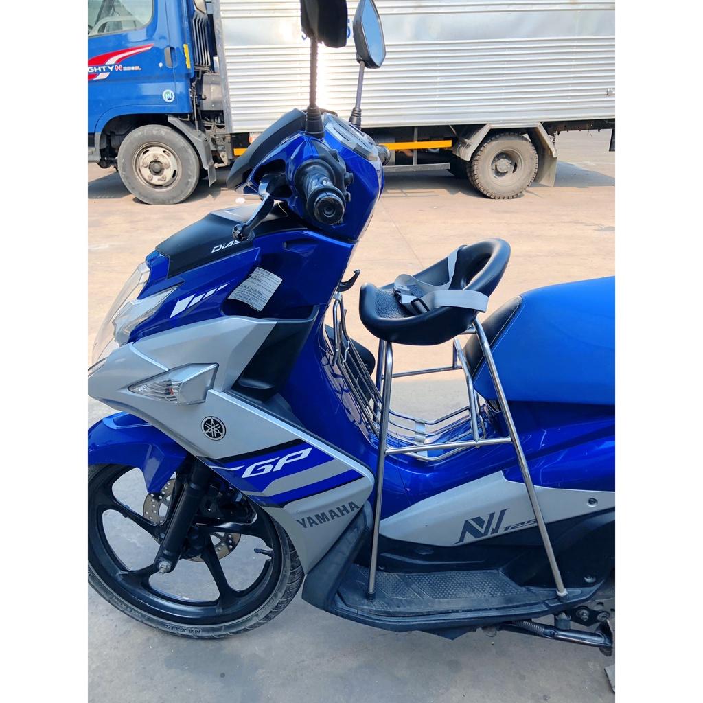 Ghế ngồi xe máy cho bé SỈ= LẺ Xe Tay Ga Novo , Không Tựa,,An Toàn Cho Bé , GHẾ ĐÔN GA INOX YÊN NHỰA XE NOVO CÓ DÂY ĐAI