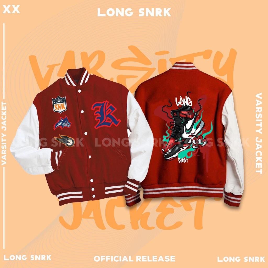_ Áo khoác VARSITY họa tiết Longsnkr chất nỉ cao cấp giữ nhiệt và thoáng - Bomber /Varsity