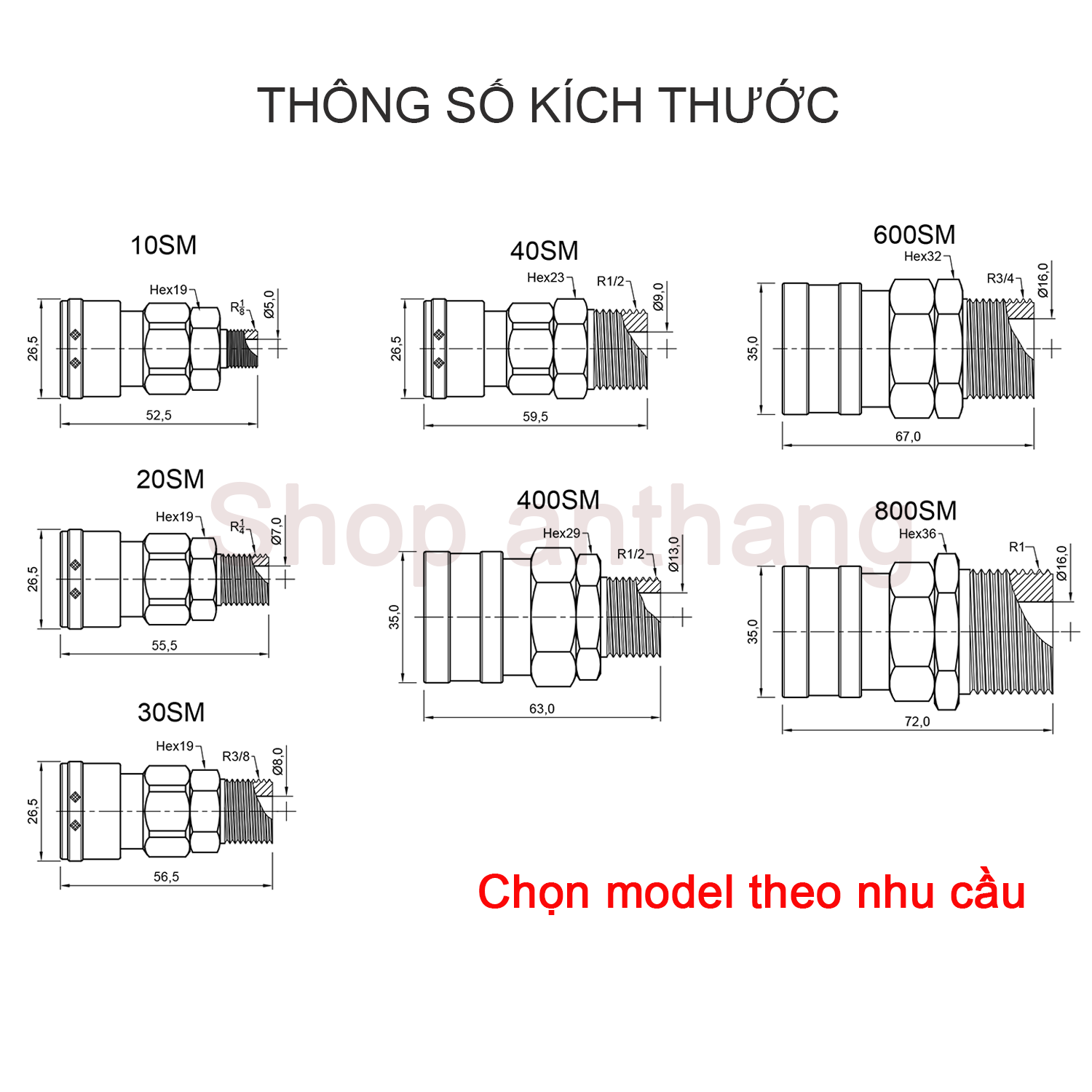 Khớp nối nhanh khí nén SM(ổ cắm) - Nitto (Nhật Bản)