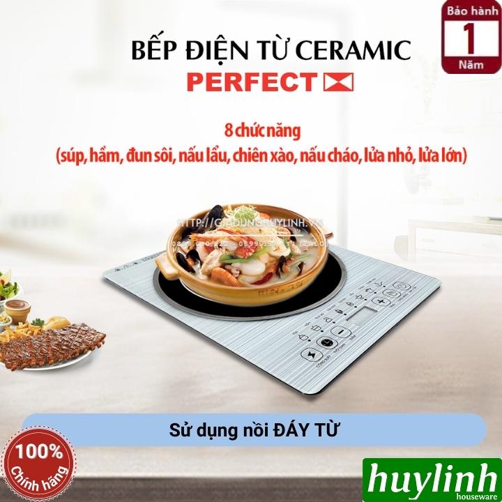 Bếp điện từ đơn Perfect PF-EC66 - Công suất 2200W - 8 Chức năng - Điều khiển cảm ứng Tiếng Việt - Hàng Chính Hãng