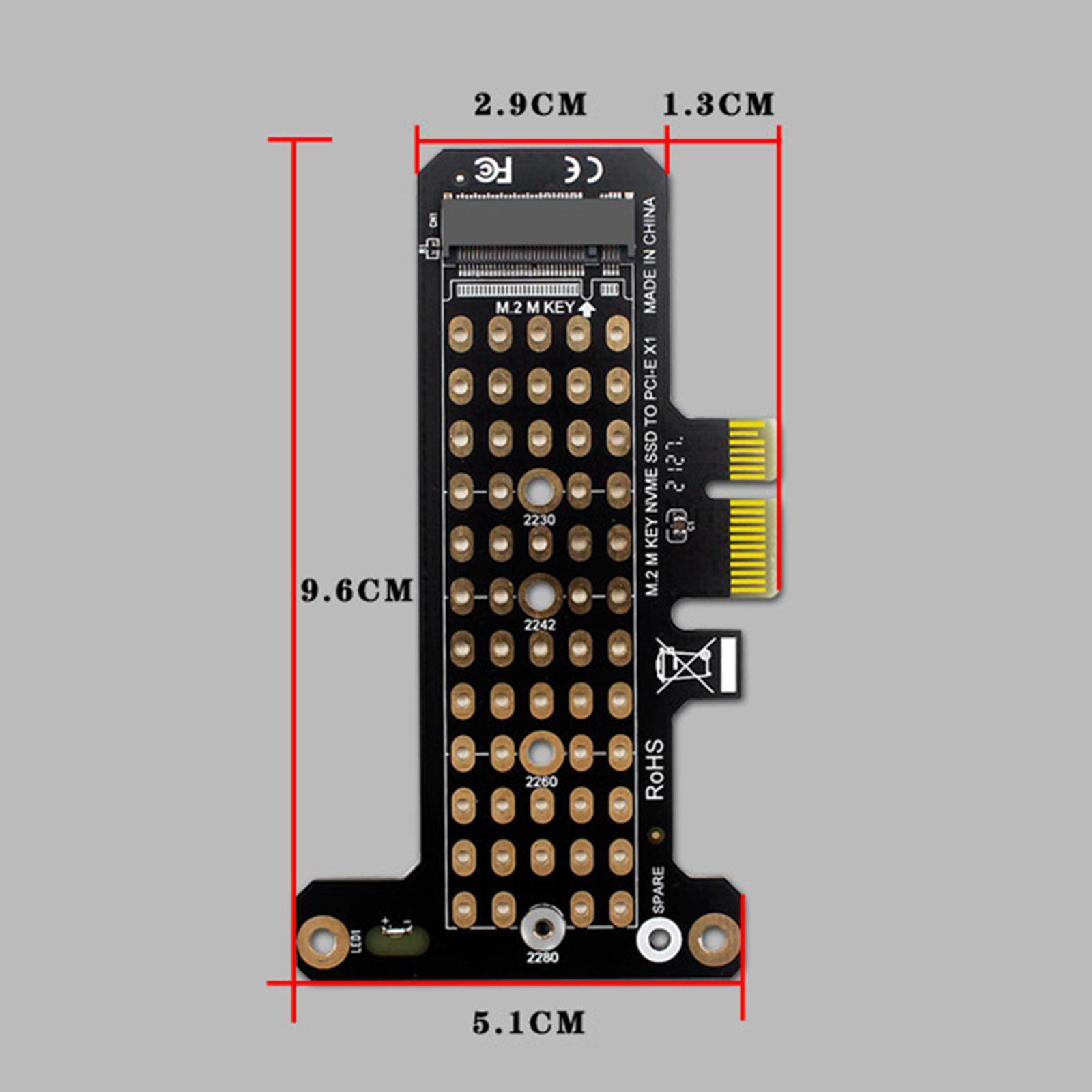 M.2 SSD to PCIe x1 Adapter Riser Card LED Indicator x1 x4 x8 x16 Interface