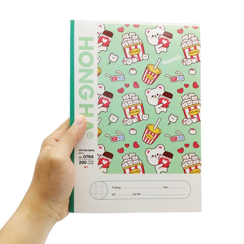 Lốc 5 Tập South Star Kawai - 4 Ô Ly Kẻ Ngang 200 Trang 58gsm - Hồng Hà 0764 (Mẫu Bìa Giao Ngẫu Nhiên) - Tặng Kèm 1 Cuốn Cùng Loại