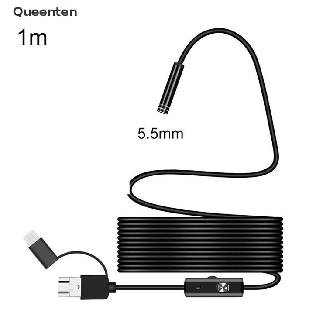 Queenten 3 in 1 USB Type-C Endoscope Inspection Borescope 5.5/7/8mm Lens HD Camera IP68 QT