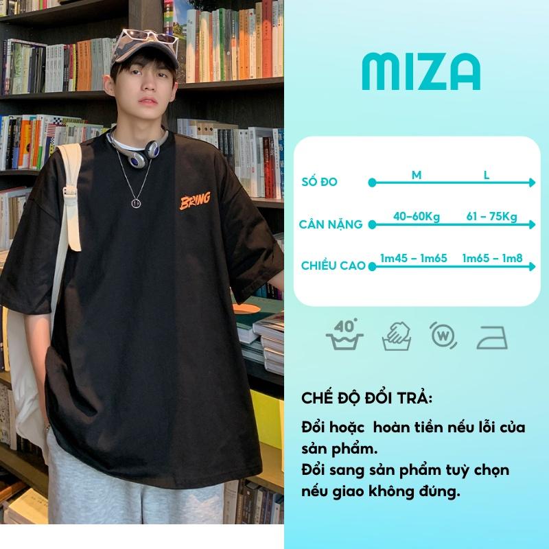 Áo thun nam nữ unisex tay lỡ sweater phông form rộng teen cổ tròn oversize cotton giá rẻ basic đen trắng tee BRING