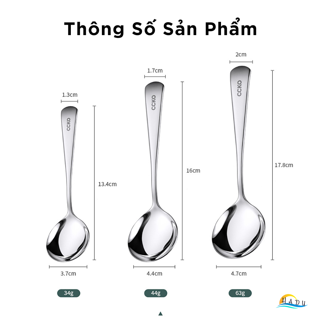 Thìa Muỗng Inox 304 Cao Cấp Kiểu Hàn Quốc Đạt Chất Lượng Đức CCKO