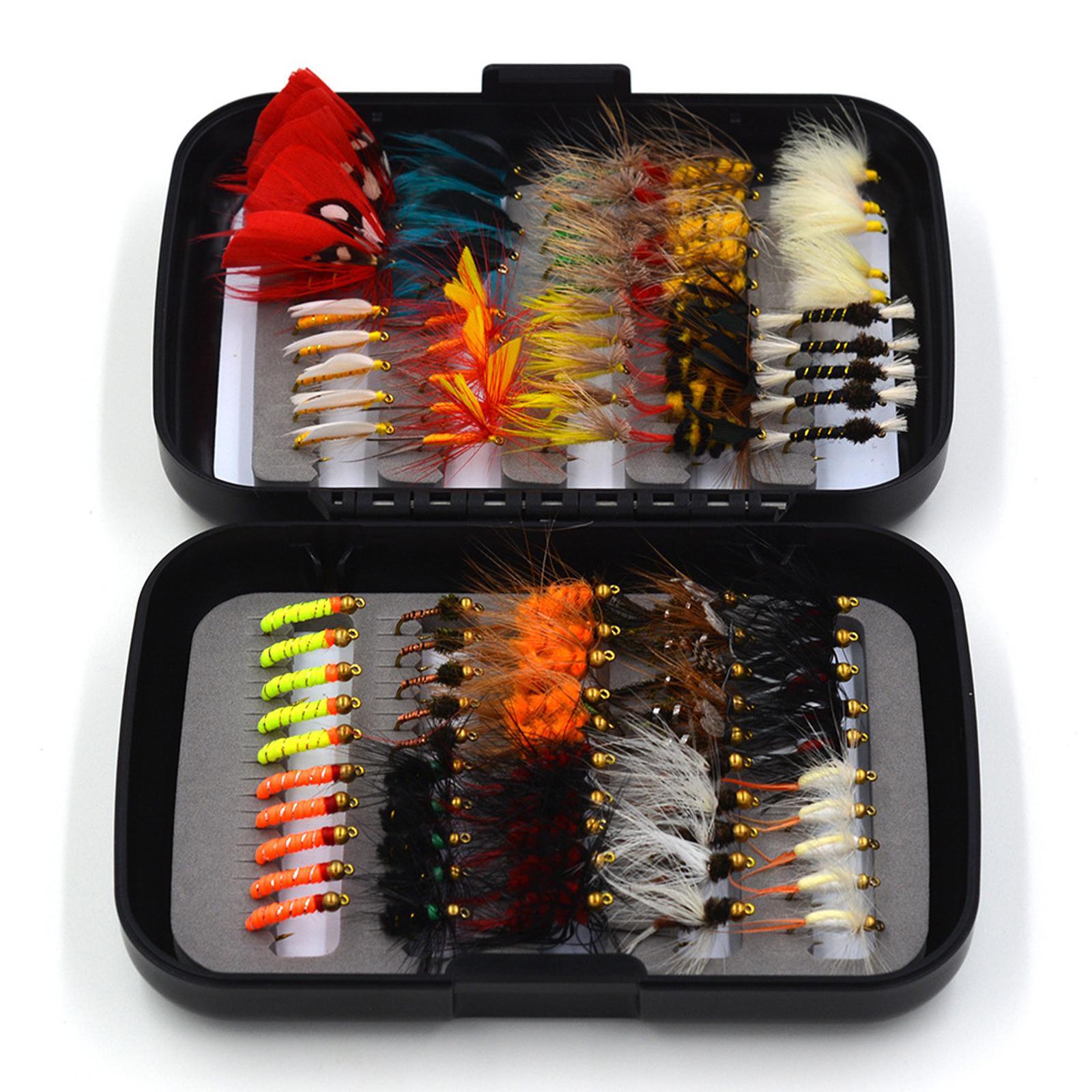100Pcs Fly Fishing Flies Handmade with Dry\Wet Flies Fly Fishing Accessories