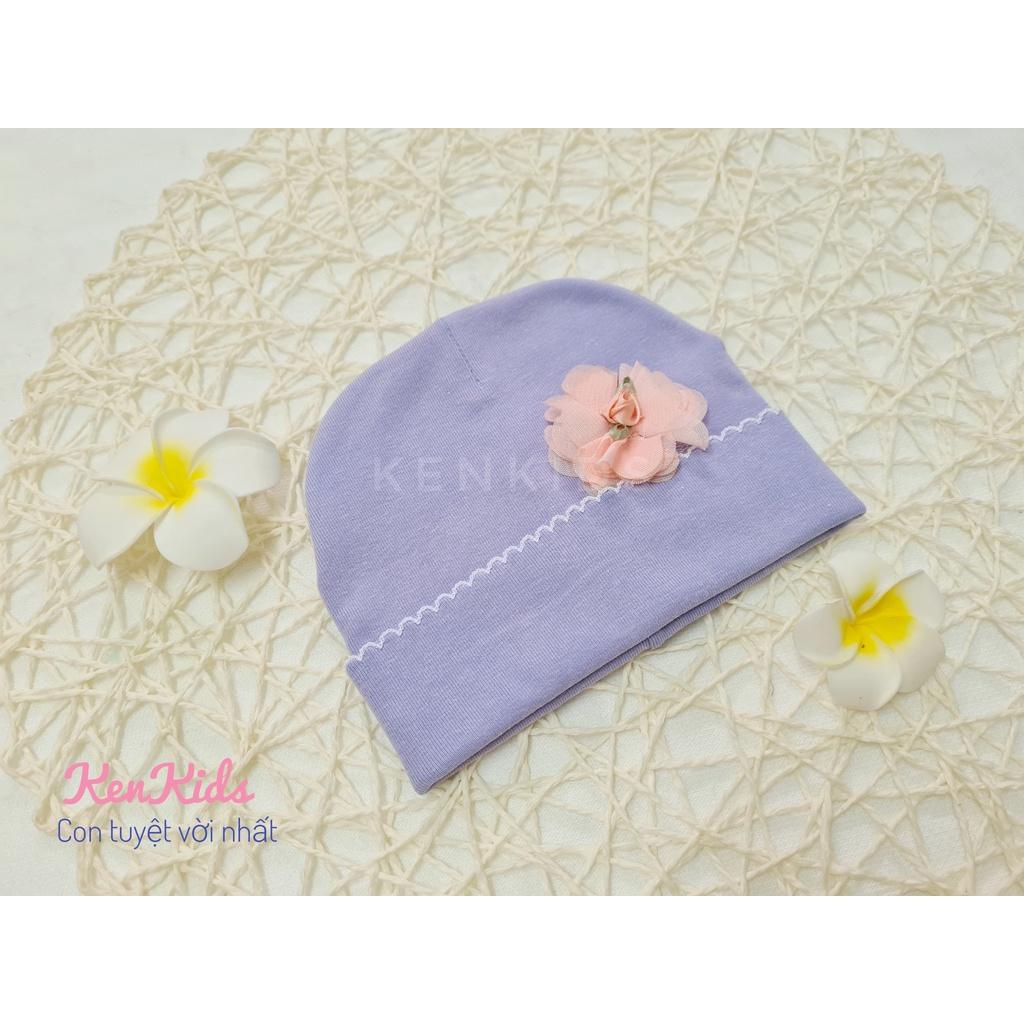 SET 5 Nón mũ tròn bo sơ sinh chất mềm - đính hoa đáng yêu cho bé gái