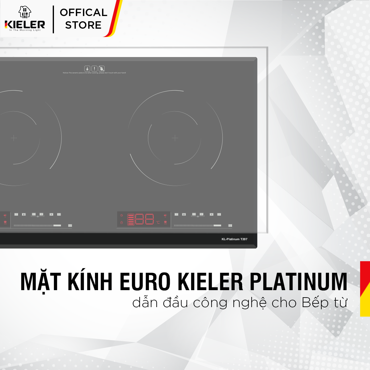 Bếp điện từ đôi Kieler KL-PLATINUM T207 mặt kính Euro Kieler Platinum, Bếp điện từ nhiều chức năng, cảm ứng chống tràn - Hàng Chính Hãng