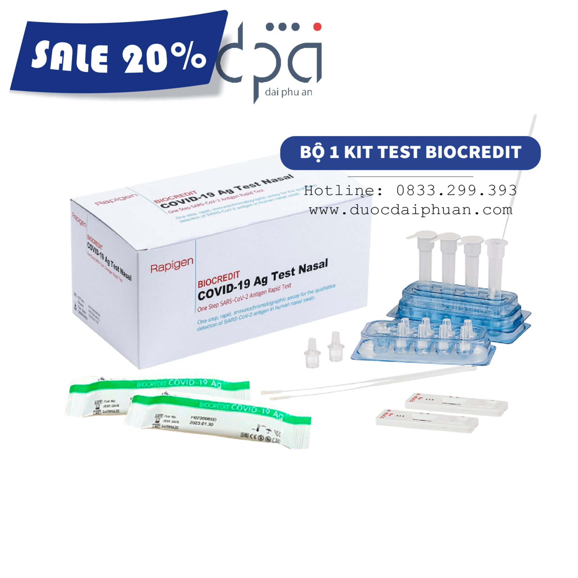 (Combo 1) Bộ kit test nhanh BIOCREDIT chính hãng Hàn Quốc