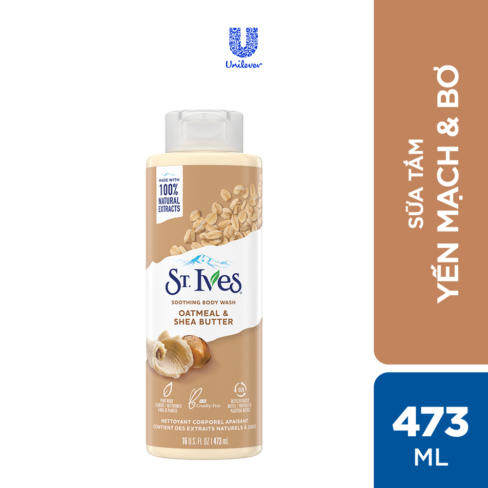 Combo 2 chai Sữa tắm dưỡng da St.Ives Yến mạch và Bơ 473ml