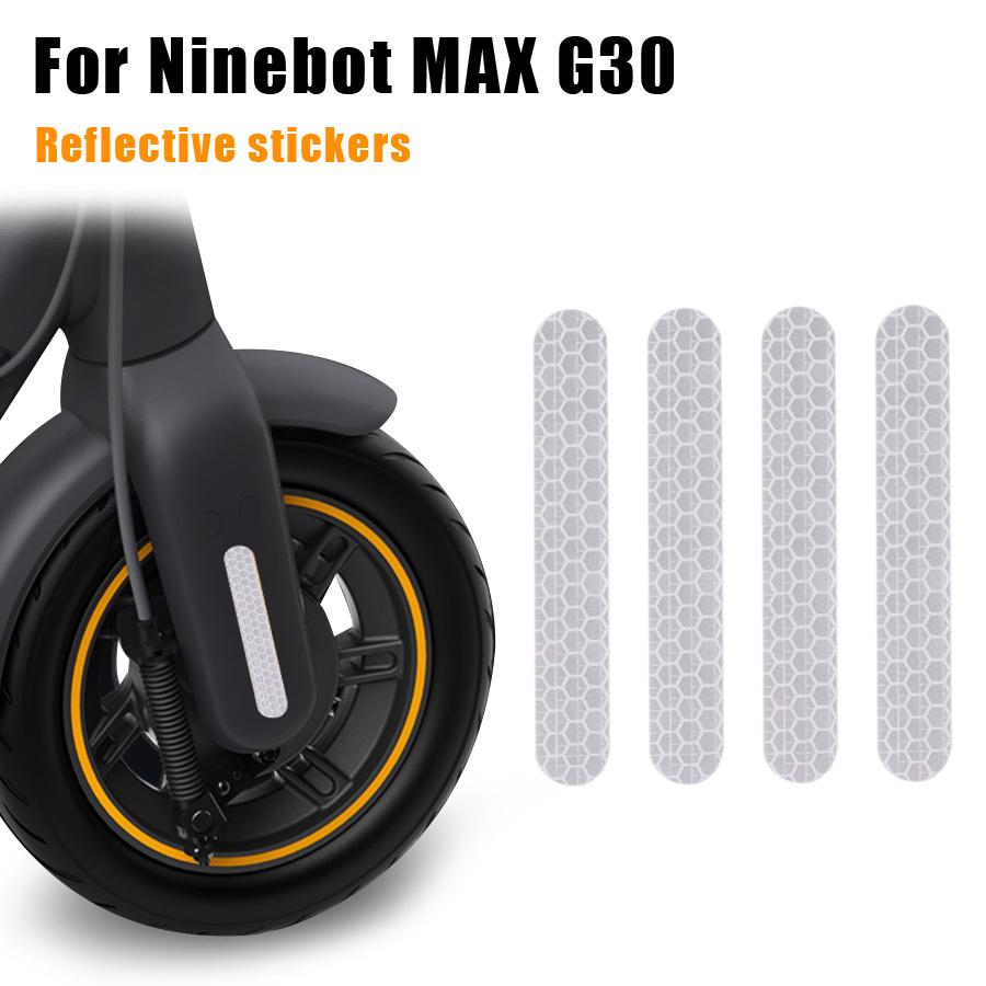 4 Phía Trước Phía Sau Bánh Eflective Miếng Dán Cho Xe Ninebot Max G30 Xe Điện Cảnh Báo Chống Bụi Phản Quang Miếng Dán Color: Sky Blue
