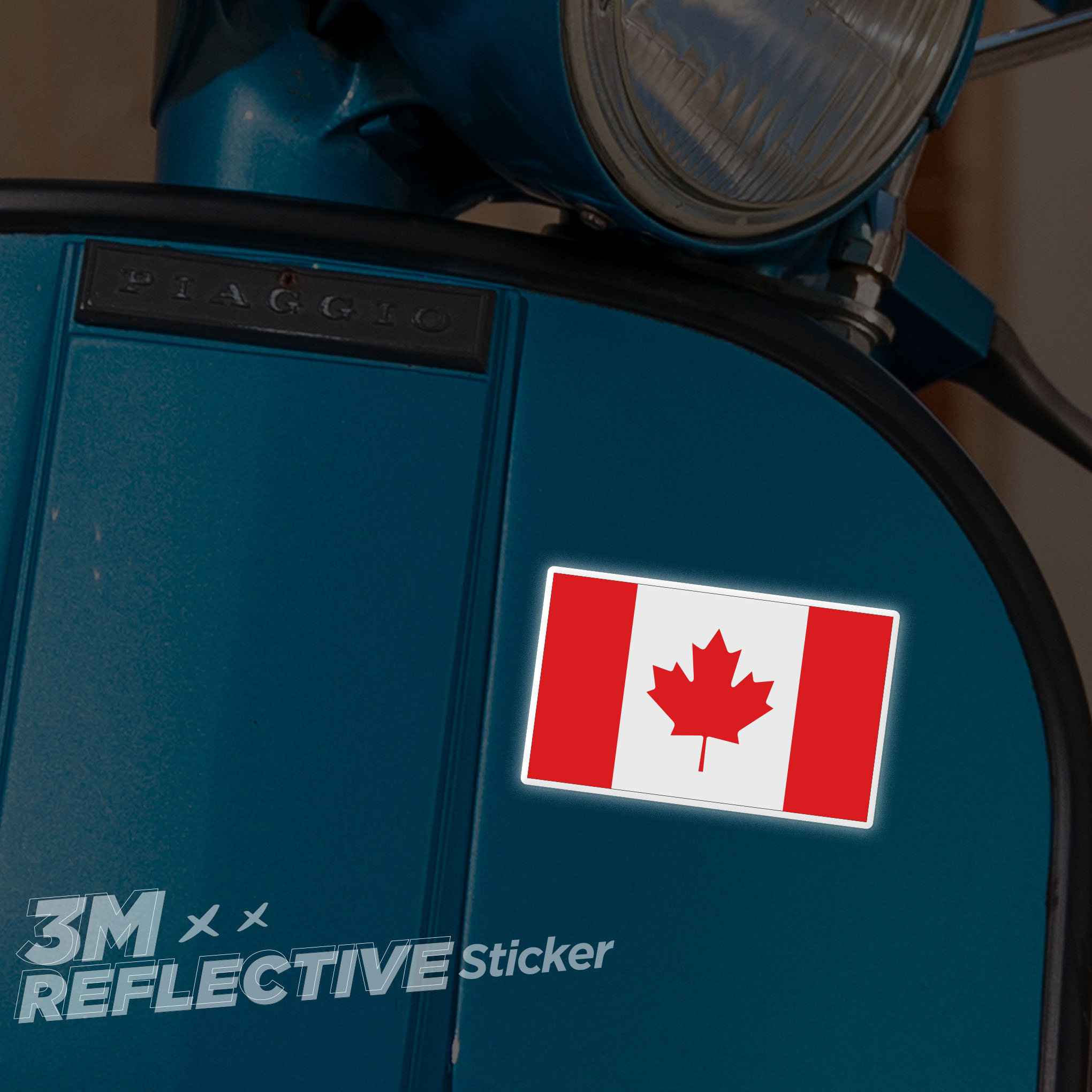 CANADA FLAG 3M - Reflective Sticker Die-cut Hình dán phản quang thương hiệu STICKER FACTORY