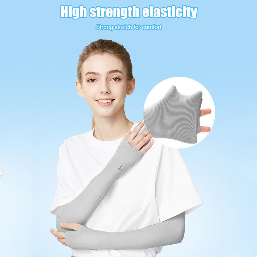 2 Chiếc Chống Nắng Đi Xe Đạp Ủ Tay Dành Cho Nữ Cánh Tay Tay Chống Nắng Mùa Hè Làm Mát Oversleeves Quần Áo Thể Thao Color: Black