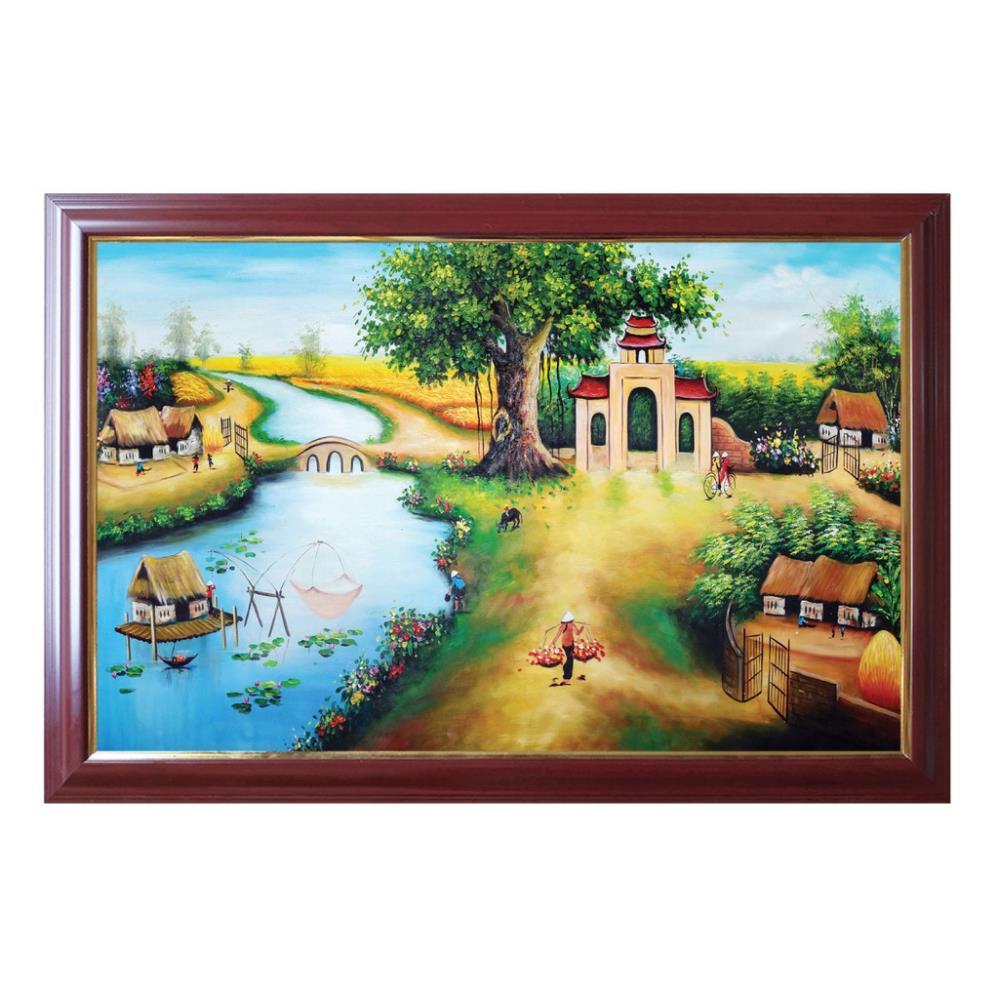Tranh làng quê Việt, tranh quà tặng tân gia TDQ-18