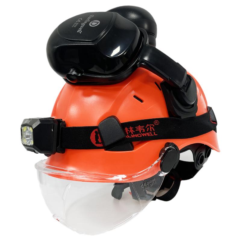 Mũ bảo hiểm an toàn xây dựng có kính Đèn LED CE EN397 Mũ cứng ABS Công việc trên cao ANSI Công việc bảo vệ công nghiệp vào ban đêm