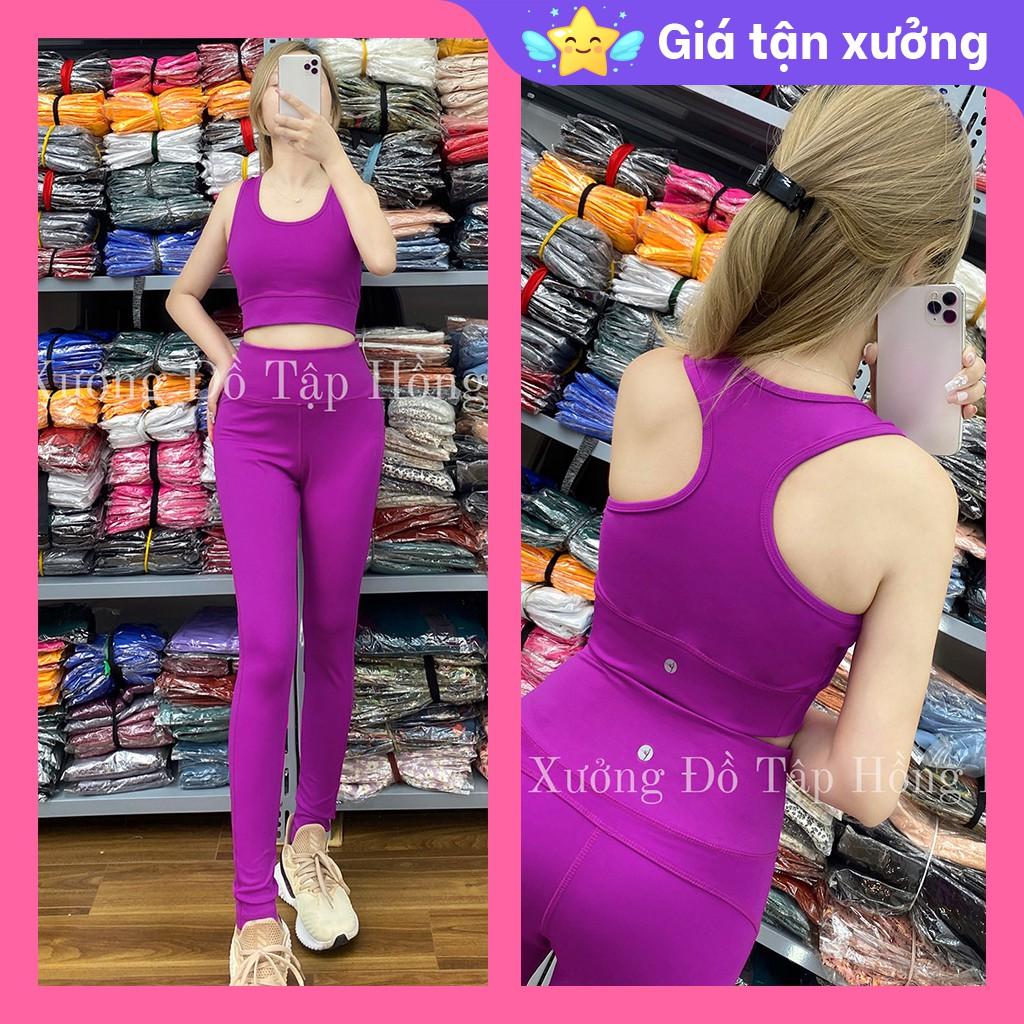 Ảnh Thật 100% GYM Yoga nữ đa năng Set lưng 3 lỗ áo bra màu trơn