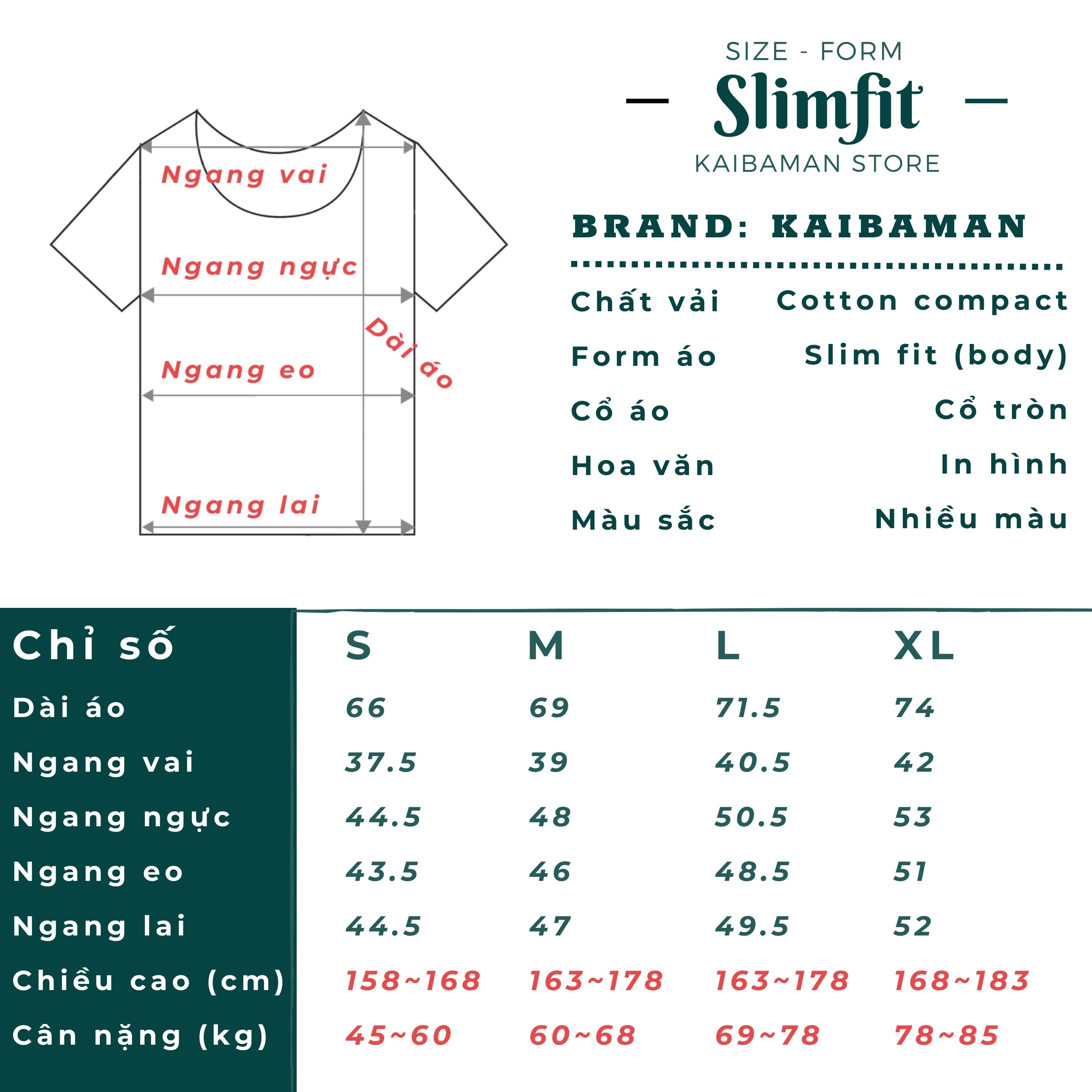 Áo Thun T-Shirt In Hình Hai Màu Xanh Trắng Áo Phông Nam Cổ Tròn Cotton Compact - KAIBAMAN STORE