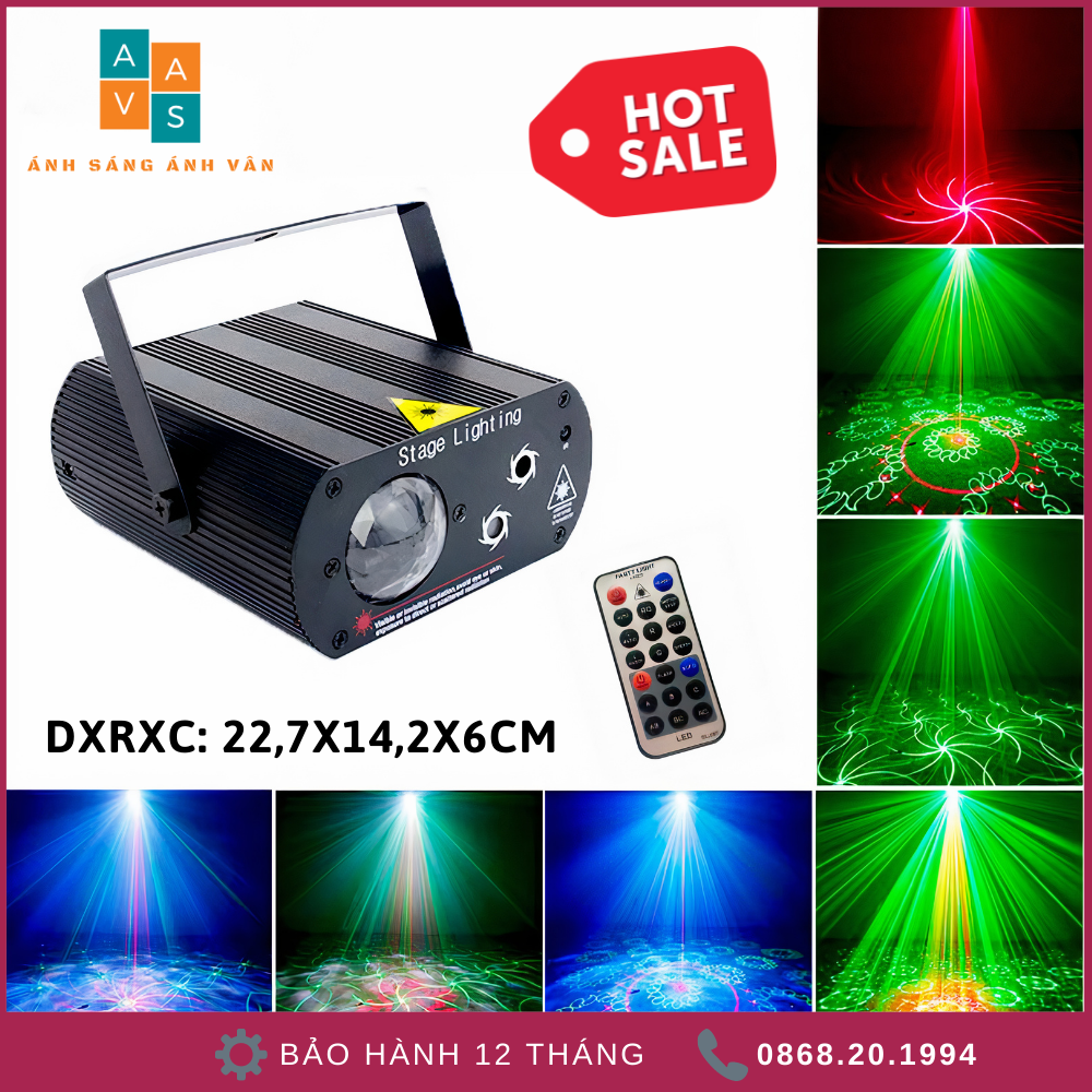 Đèn Laser 2in1 Hoa Kết Hợp Led Ảo Cảm biến theo nhạc |Có remote điều khiển từ xa| Thích hợp Cho Bay Phòng| Karaoke
