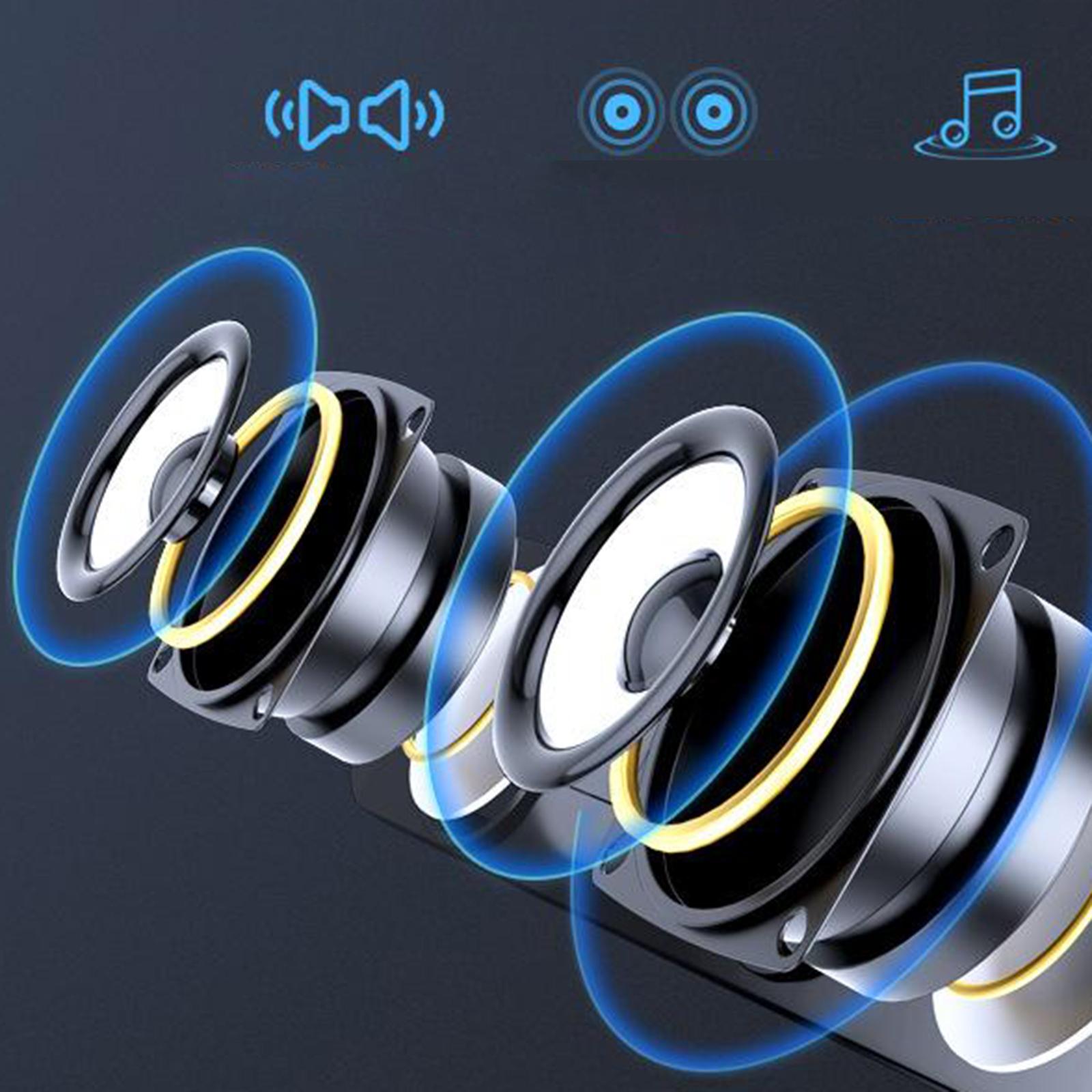 Computer Speakers, Wired Computer Sound Bar, Stereo USB Powered Mini Soundbar Speaker for PC Tablets Desktop Cellphone Laptop