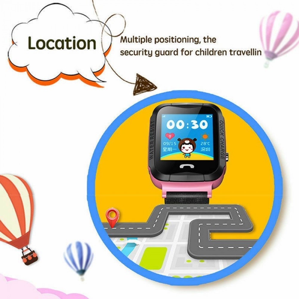 Đồng hồ định vị trẻ em LBS KKTick KidWatch AA07s thông minh, nghe gọi 2 chiều, màn hình cảm ứng, kháng nước IP67, camera 2.0 - Hàng nhập khẩu