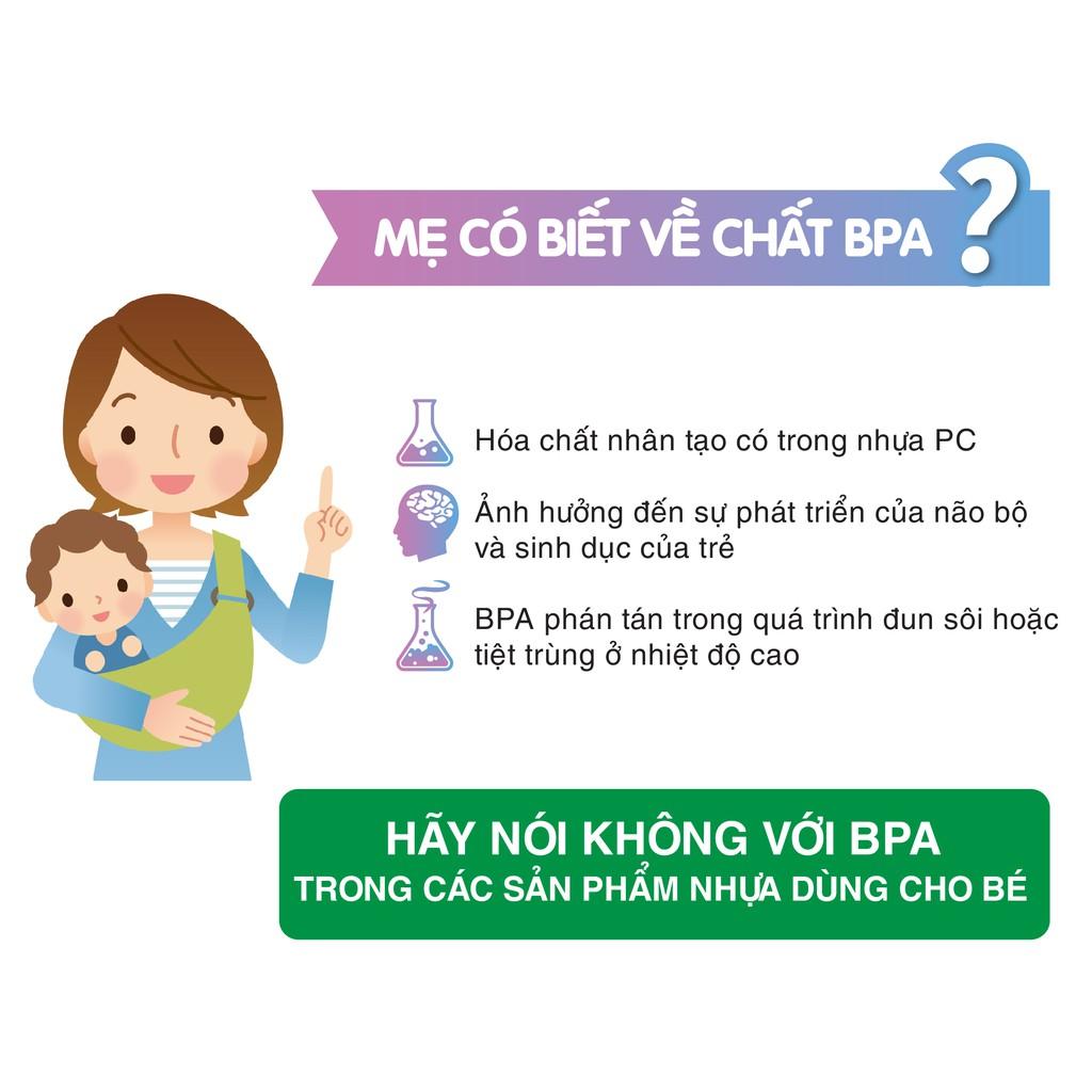 Bình sữa cổ rộng thuỷ tinh Plus Pigeon 240ml