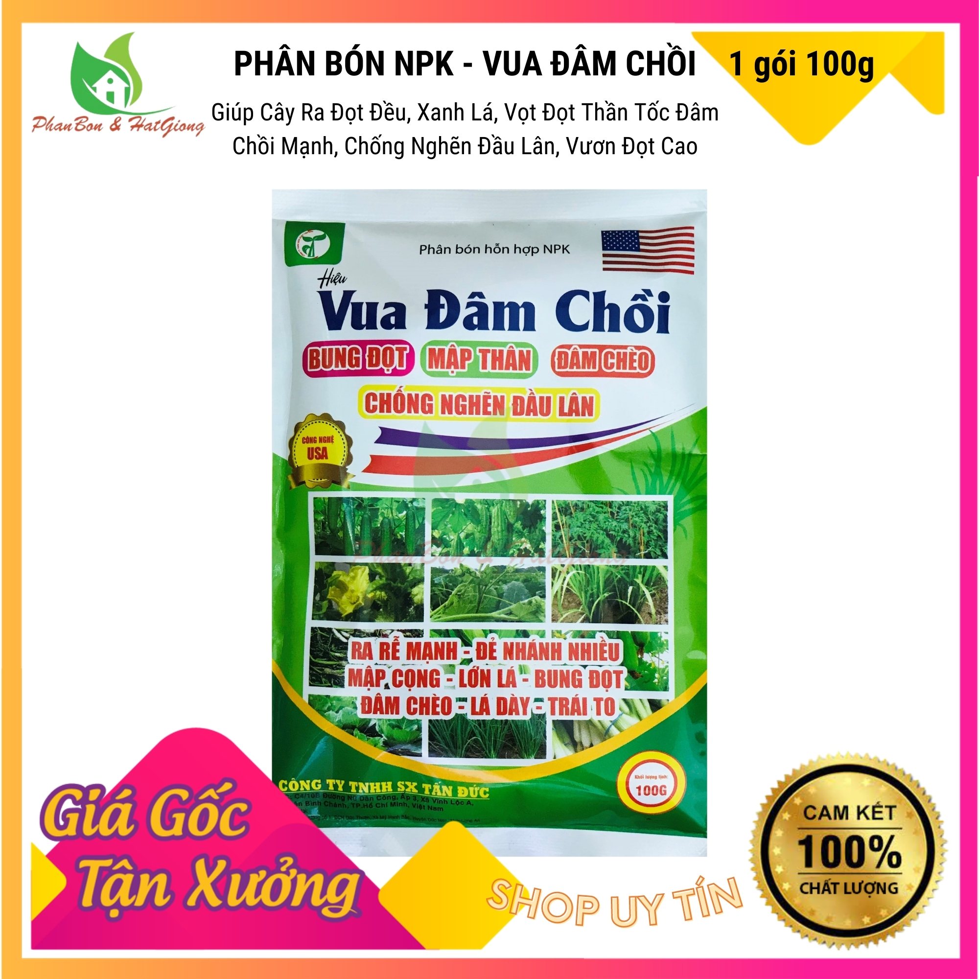 Phân Bón Vua Đâm Chồi Giúp Ra Đọt Đều, Xanh Lá, Vọt Đọt Thần Tốc, Phân Bón Hoa Mai, Hoa Hồng, Cây Cảnh