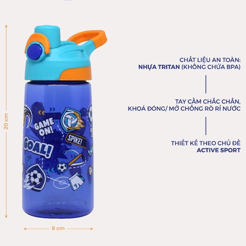 Bình Nước Tritan Active Sport 500 ml - Clever Hippo WB02/BLUE