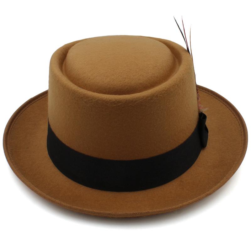 Nam Mũ Nữ Danh Anh Jazz Nón Mùa Thu Giai Đoạn Mùa Đông Hiệu Năng Tweed Lông Đầu Dẹt Đen Nỉ