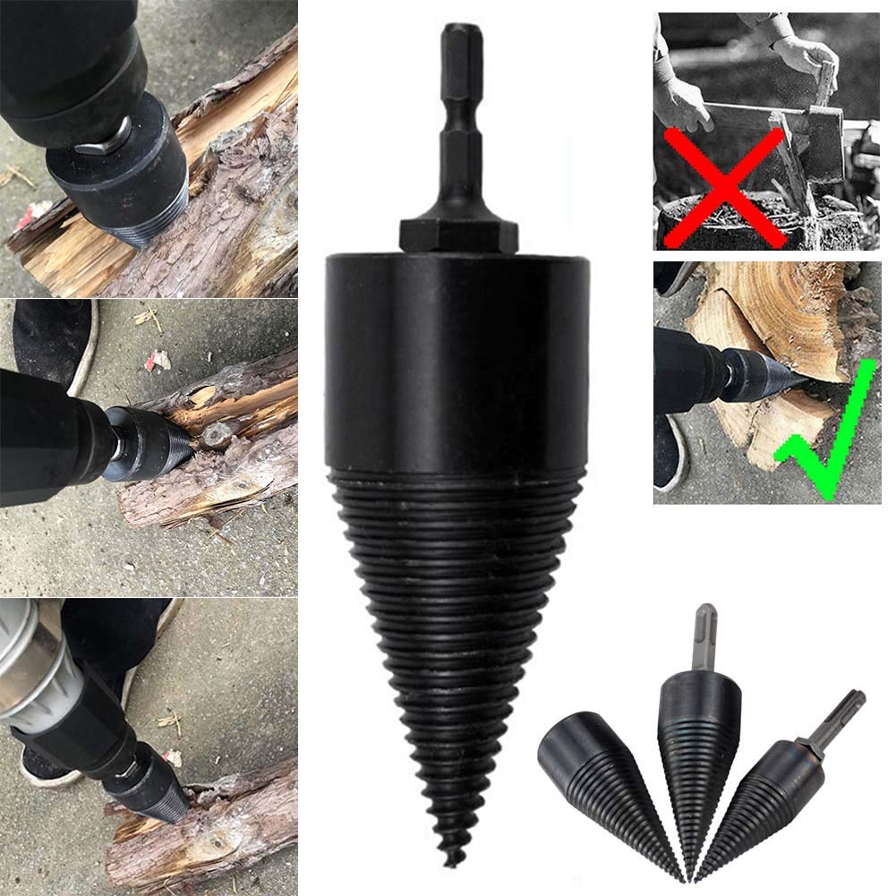 Mũi chẻ củi bằng máy khoan 42mm tặng kèm 1 đoi găng tay bảo hộ cảm ứng