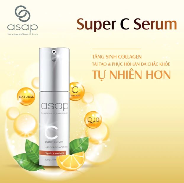 Serum Asap Super C – Tinh Chất Vitamin C Đậm Đặc Mờ Thâm Tăng Collagen 30ml