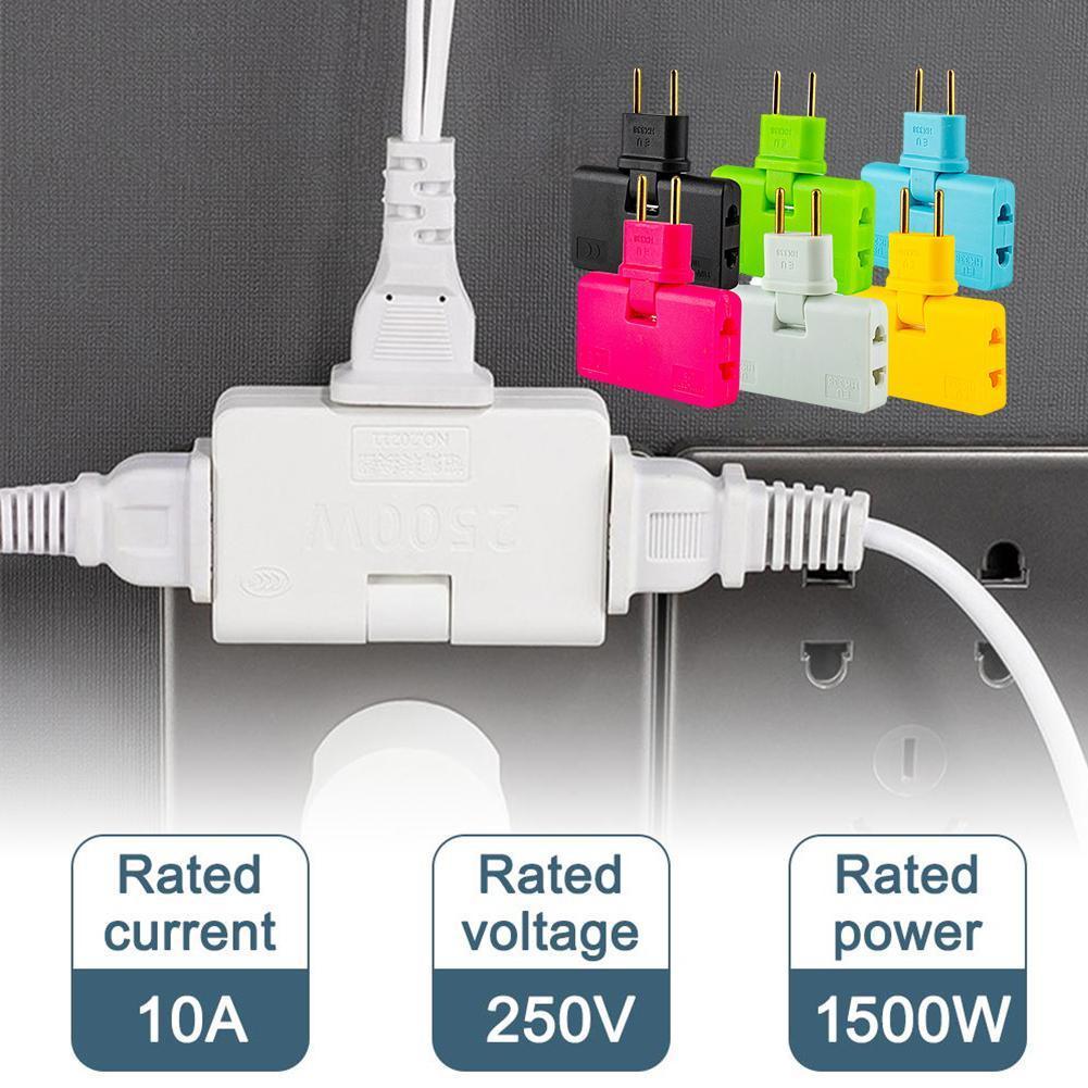 Phích cắm xoay Bộ chuyển đổi Eu Một trong ba Ổ cắm mở rộng 180 độ Ổ cắm đa năng Mini Slim Bộ chuyển đổi ổ cắm không dây Ánh sáng tiện lợi Màu sắc: F
