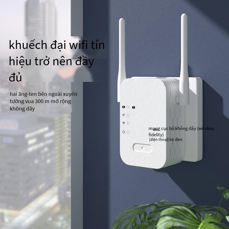 Ưu đãi đặc biệt bộ khuếch đại tín hiệu wifi không dây lặp lại mới qua bộ định tuyến tường ăng ten kép và 4 ăng ten