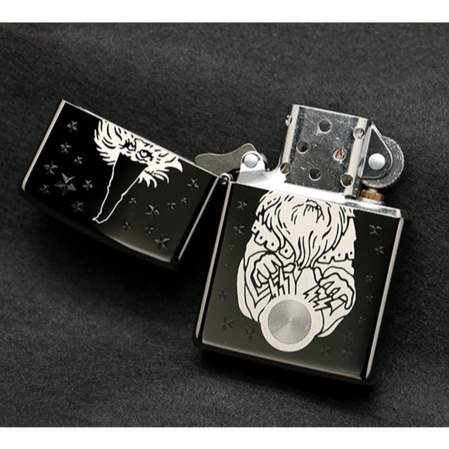 Bật Lửa Zippo 28644 – Zippo Wizard Fantasy Black Ice Chrome