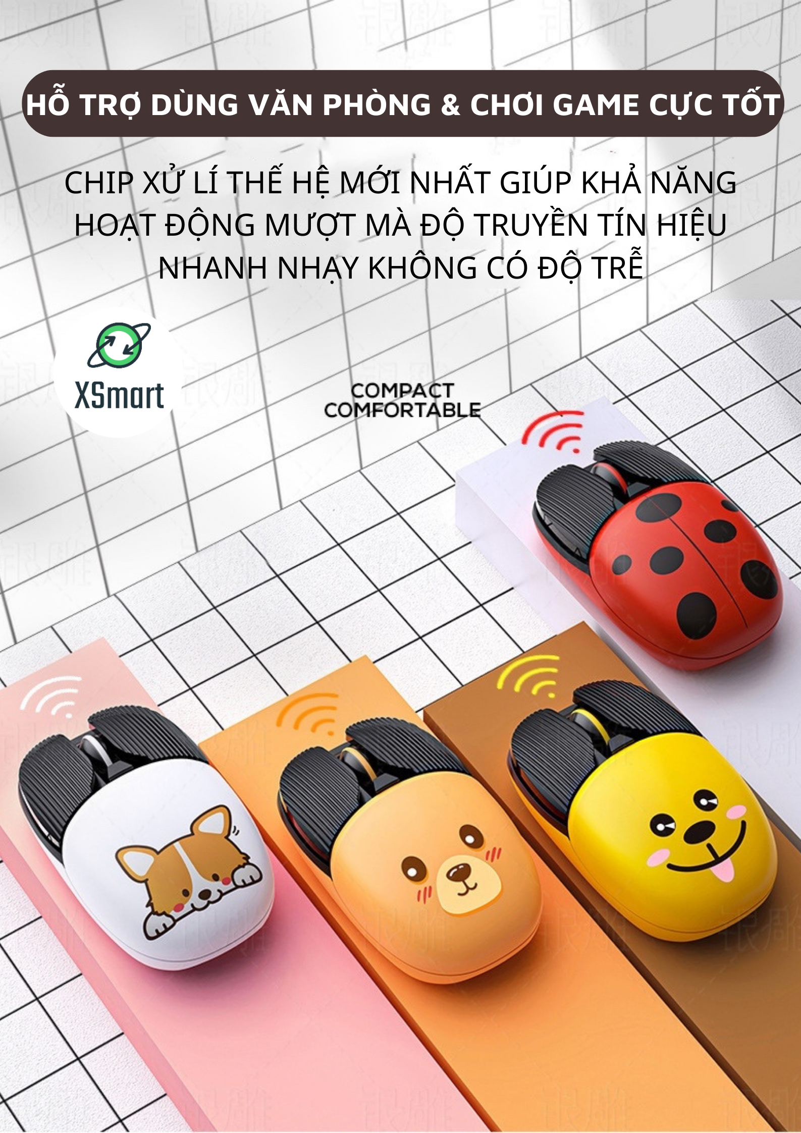 Chuột Bluetooth Không Dây A10 Hình Chibi Siêu Cute, Sử Dụng Pin Sạc Dùng Văn Phòng Tiện Lợi, Chơi Game Điện Thoại, Máy tính, PC-Hàng Chính Hãng