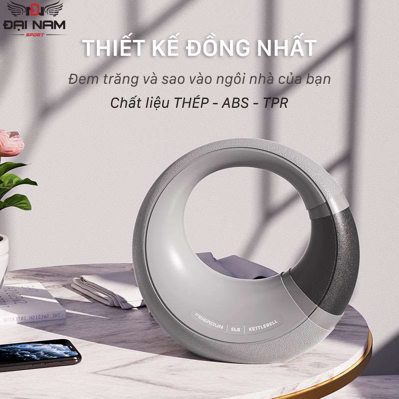 Tạ Bình Vôi,Tạ Ấm Hình Mặt Trăng 15LB Lõi Thép Nguyên Khối Bọc Cao Su Dẻo Đại Nam Sport